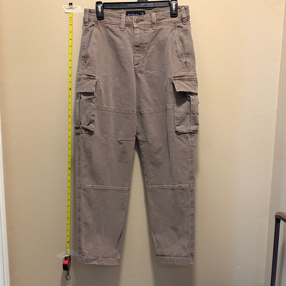 Abercrombie & Fitch Women's Straight Leg Cargo Pants in Taupe